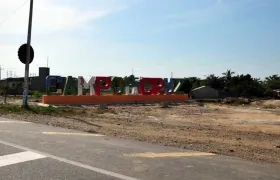 Entrada al municipio de Campo de la Cruz.