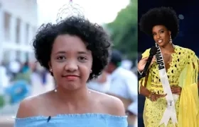 La diseñadora, periodista y bloguera Laura Romero y Miss Jamaica Davina Bennett.