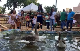 Algunas personas se han tomado fotos en el nuevo pesebre.