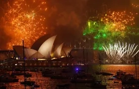 Pirotecnia en Australia para recibir el 2018.