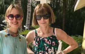 La diseñadora Silvia Tcherassi y Anna Wintour.