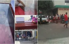 Ataúd donde reposaba el cuerpo de José Rodríguez, vendedor de la carrera quinta de Santa Marta, quien ya fue sepultado cerca a Negüanje.