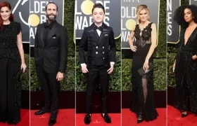 Actores y actrices vistieron de negro.