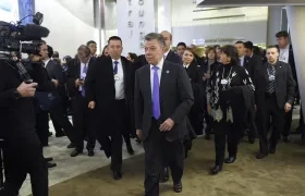 Presidente Juan Manuel Santos en Davos.
