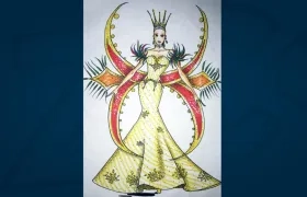 Diseño del vestido de Andrea De Alba Polo.