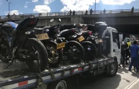 Cerca de 70 motos fueron inmovilizadas.
