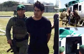 Momento en el que Bellón aborda el helicóptero de la Policía.