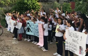 Estudiantes del Colegio San José, en Fundación.