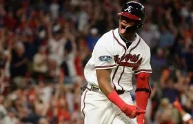 Ronald Acuña, pelotero de los Bravos. 