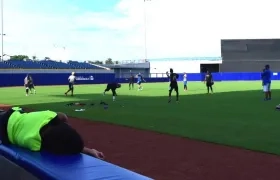 Jugadores de la Selección Colombia en pleno entrenamiento.