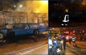 Bomberos llegaron al lugar del incendio en la Circunvalar.