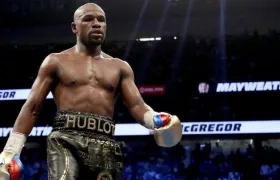 Floyd Mayweather Jr. en su pelea frente a Connor McGregor. 