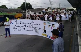 Así va la marcha de los estudiantes de la Universidad del Atlántico.