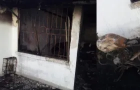 Así quedó la vivienda tras el incendio.