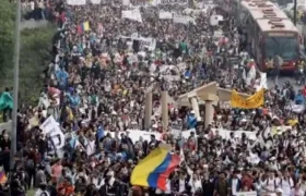 Imagen de protestas en Bogotá.