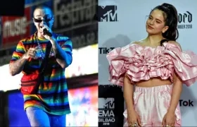 El colombiano J Balvin y la española Rosalía 