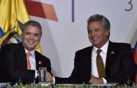 Los mandatarios de Colombia y Ecuador.