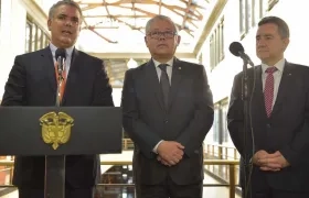 El Presidente Iván Duque y el presidente de la Corte Suprema de Justicia, José Luis Barceló.