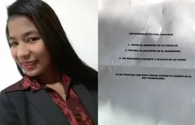 Melissa Figueroa y el panfleto amenazante.