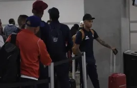 Jarlan Barrera a su arribo a Colombia.