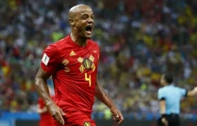Vincent Kompany durante el partido ante Brasil.