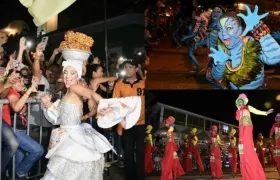 La Reina Valeria, con su vestido Palenqueya, bailó y encantó a los barranquilleros en la noche de Guacherna.