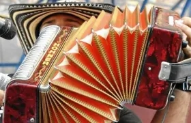 Acordeonero en acción.