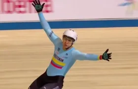 Fabian Puerta celebra tras ganar el oro. 