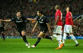 Wissam Ben Yedder celebra uno de sus goles. 