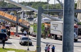 Este es el puente colapsado en Miami.
