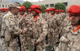 La despedida de las tropas se llevó a cabo en campo de paradas del Batallón de Infantería n. 37 Guardia Presidencial, en el centro de la ciudad de Bogotá.