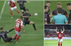 Secuencia de la polémica jugada. 