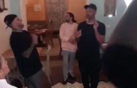 El cantante Nicky Jam y el actor Will Smith en Cartagena.