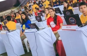 Estudiantes en plena jornada.