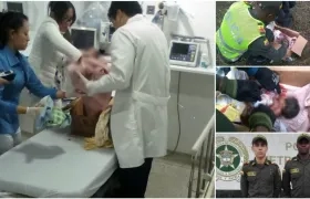 Los policías auxiliares hallaron la niña y le brindaron los primeros auxilios.