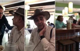 El hombre recibió el respaldo de los clientes del restaurante.