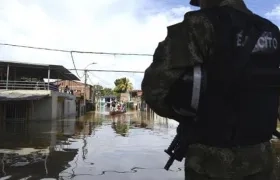 Zona afectada por la creciente del Río Cauca.