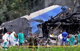 Así quedó el avión tras el siniestro.