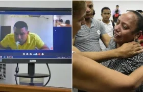 Levith Rúa durante la audiencia. En la otra foto,  Luz Divina Cabarcas, mamá de Gabriela.