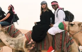 Sara Uribe y Fredy Guarín durante sus vacaciones.