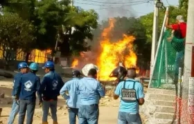 Imagen del incendio en el barrio El Recreo.
