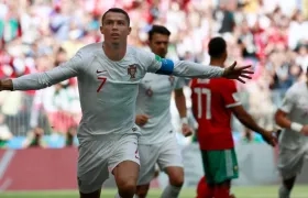 Cristiano Ronaldo celebra su anotación. 