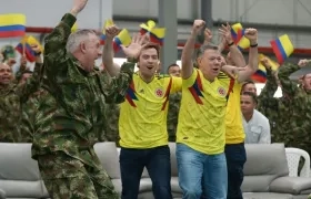 Emocionado. Así se vio al Jefe del Estado en el partido de este jueves que ganó Colombia 1-0 a Senegal.
