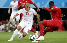 Wahbi Khazri en acción de partido ante Túnez. 