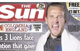 Harry Kane es el protagonista de la portada de The Sun.