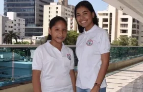  María José Mercado y María Juliana Marenco integrantes de Voz Infantil y Hola Juventud.