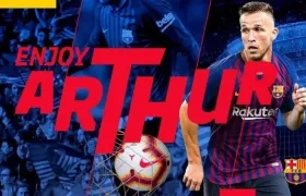 Así anunció el Barcelona la llegada del brasileño Arthur Melo. 