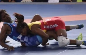 Jackeline Rentería, en plena competencia.