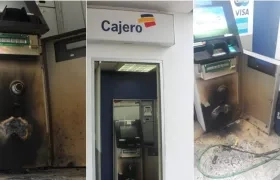 Así quedó el cajero automático de BanColombia.