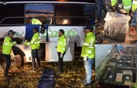 Operativos en el bus accidentado. 
